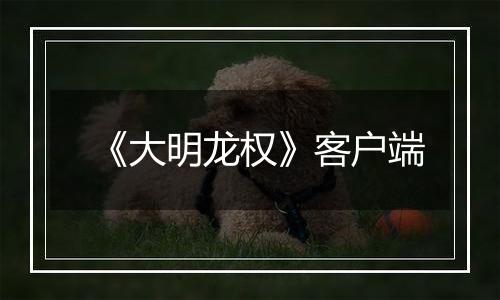 《大明龙权》客户端