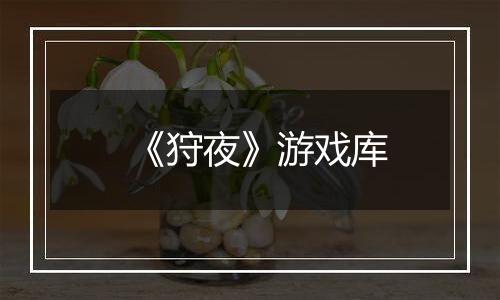 《狩夜》游戏库