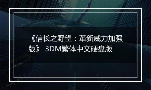 《信长之野望：革新威力加强版》 3DM繁体中文硬盘版