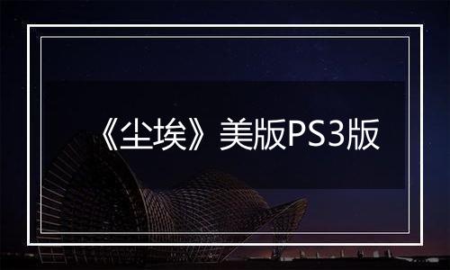 《尘埃》美版PS3版