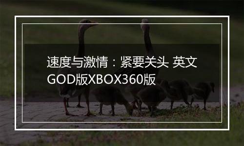 速度与激情：紧要关头 英文GOD版XBOX360版