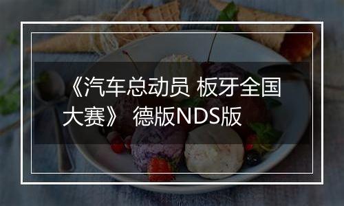《汽车总动员 板牙全国大赛》 德版NDS版