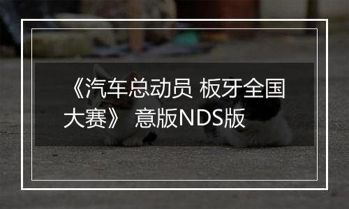 《汽车总动员 板牙全国大赛》 意版NDS版
