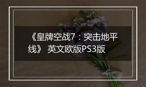 《皇牌空战7：突击地平线》 英文欧版PS3版