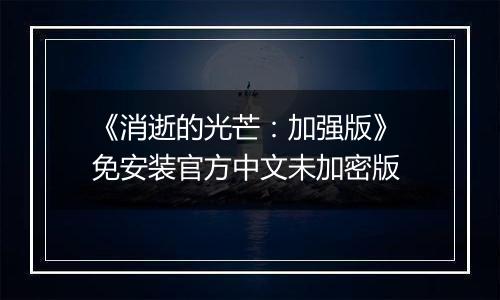 《消逝的光芒：加强版》 免安装官方中文未加密版