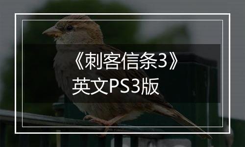 《刺客信条3》 英文PS3版