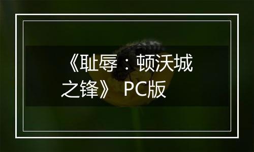 《耻辱：顿沃城之锋》 PC版