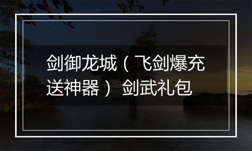 剑御龙城（飞剑爆充送神器） 剑武礼包