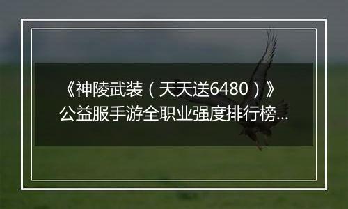 《神陵武装（天天送6480）》公益服手游全职业强度排行榜（当前版本）