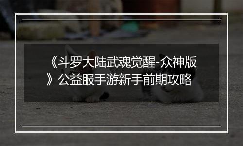 《斗罗大陆武魂觉醒-众神版》公益服手游新手前期攻略