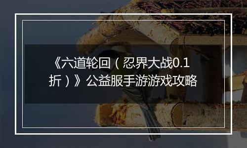 《六道轮回（忍界大战0.1折）》公益服手游游戏攻略