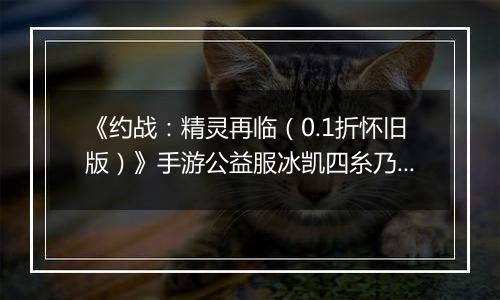 《约战：精灵再临（0.1折怀旧版）》手游公益服冰凯四糸乃-质点篇