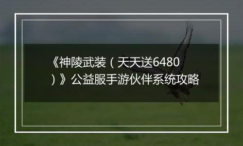 《神陵武装（天天送6480）》公益服手游伙伴系统攻略