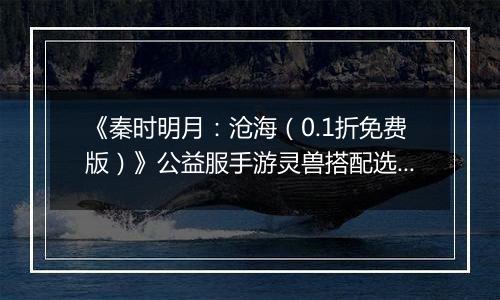 《秦时明月：沧海（0.1折免费版）》公益服手游灵兽搭配选择