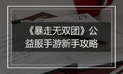 《暴走无双团》公益服手游新手攻略