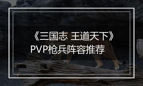 《三国志 王道天下》PVP枪兵阵容推荐