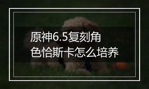 原神6.5复刻角色恰斯卡怎么培养