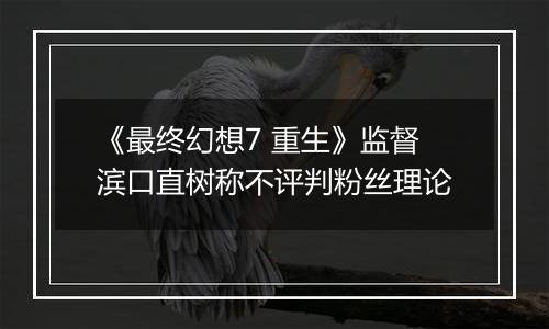 《最终幻想7 重生》监督滨口直树称不评判粉丝理论