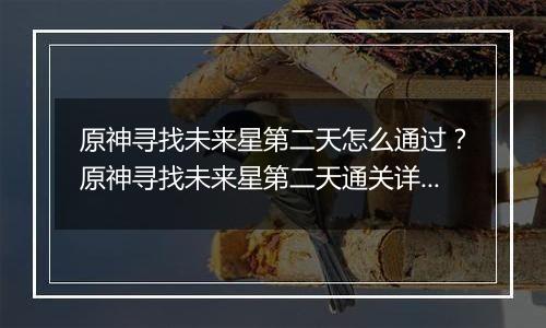 原神寻找未来星第二天怎么通过？原神寻找未来星第二天通关详细攻略