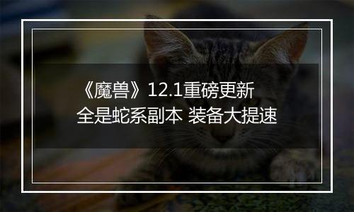 《魔兽》12.1重磅更新 全是蛇系副本 装备大提速