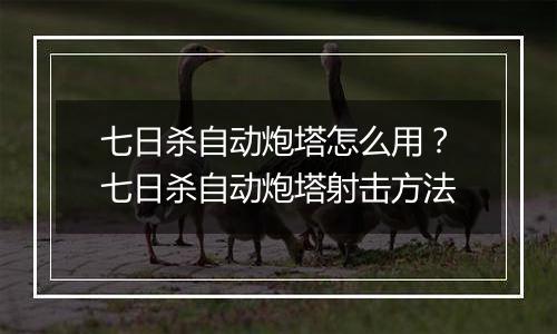 七日杀自动炮塔怎么用？七日杀自动炮塔射击方法