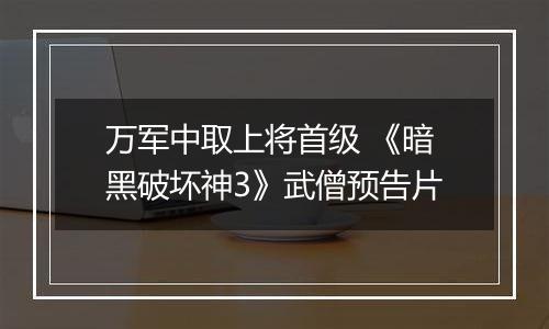 万军中取上将首级 《暗黑破坏神3》武僧预告片