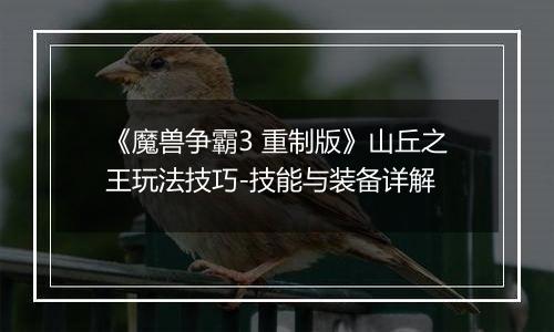 《魔兽争霸3 重制版》山丘之王玩法技巧-技能与装备详解