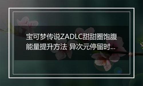宝可梦传说ZADLC甜甜圈饱腹能量提升方法 异次元停留时间怎么增加