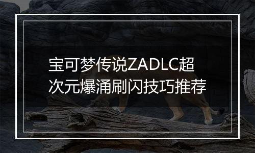 宝可梦传说ZADLC超次元爆涌刷闪技巧推荐