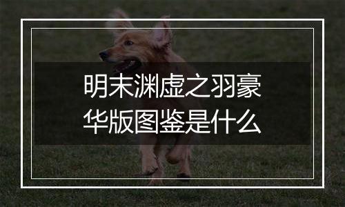 明末渊虚之羽豪华版图鉴是什么