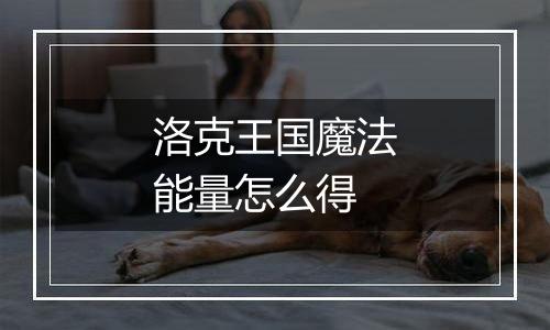 洛克王国魔法能量怎么得