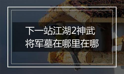 下一站江湖2神武将军墓在哪里在哪