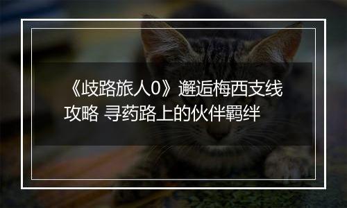 《歧路旅人0》邂逅梅西支线攻略 寻药路上的伙伴羁绊