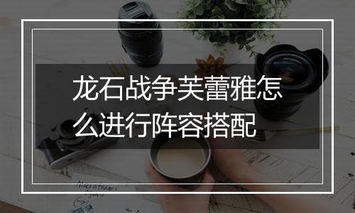 龙石战争芙蕾雅怎么进行阵容搭配