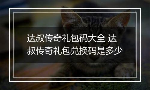 达叔传奇礼包码大全 达叔传奇礼包兑换码是多少