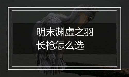 明末渊虚之羽长枪怎么选