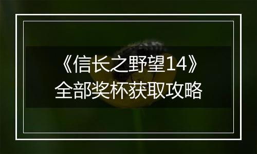 《信长之野望14》全部奖杯获取攻略