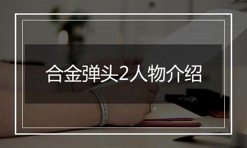 合金弹头2人物介绍