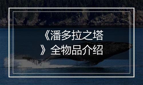 《潘多拉之塔》全物品介绍