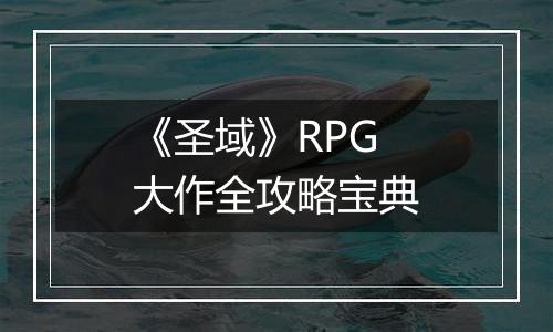 《圣域》RPG大作全攻略宝典