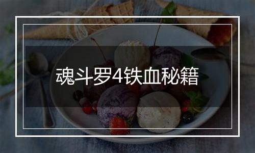 魂斗罗4铁血秘籍