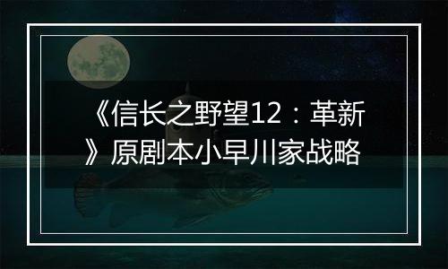 《信长之野望12：革新》原剧本小早川家战略