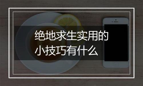 绝地求生实用的小技巧有什么
