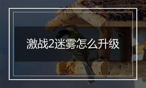 激战2迷雾怎么升级