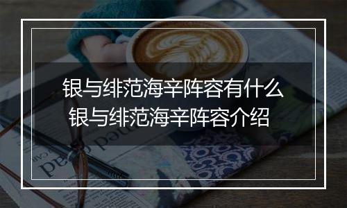 银与绯范海辛阵容有什么 银与绯范海辛阵容介绍
