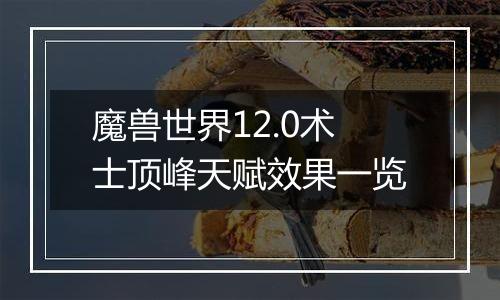 魔兽世界12.0术士顶峰天赋效果一览