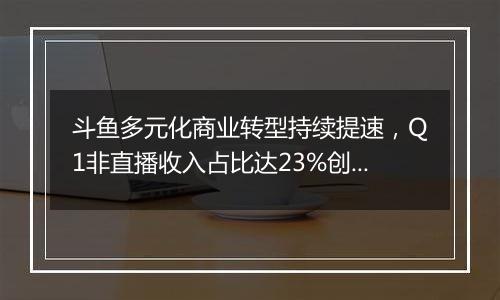 斗鱼多元化商业转型持续提速，Q1非直播收入占比达23%创新高