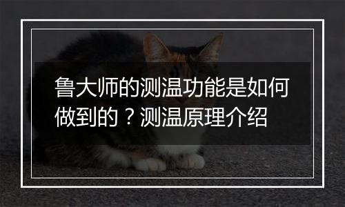鲁大师的测温功能是如何做到的？测温原理介绍