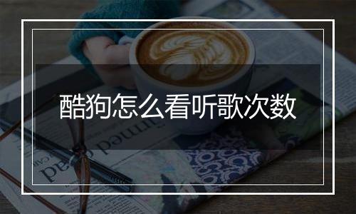 酷狗怎么看听歌次数